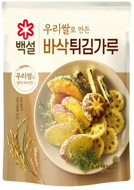 (실온)[백설]우리쌀로 만든 바삭튀김가루, 본상품선택, 1kg, 1개