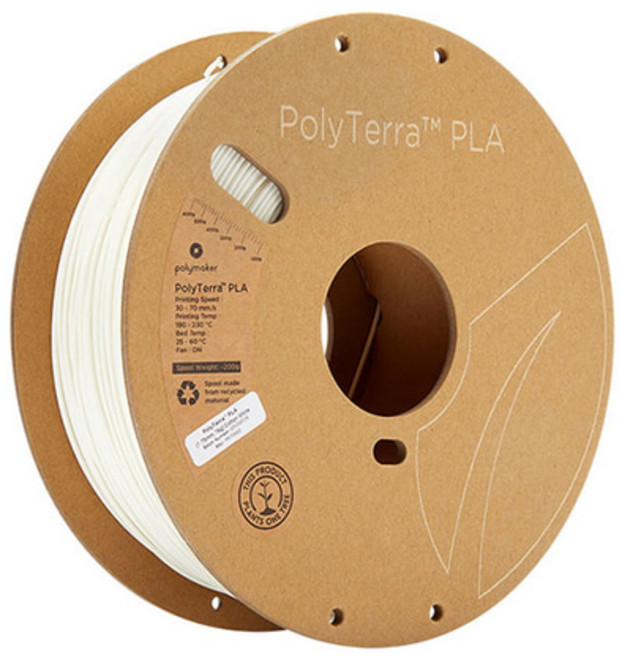 Polymaker 3D 프린터 PolyTerra PLA 필라멘트 White (1Kg), PolyTerra PLA 필라멘트 White 1kg