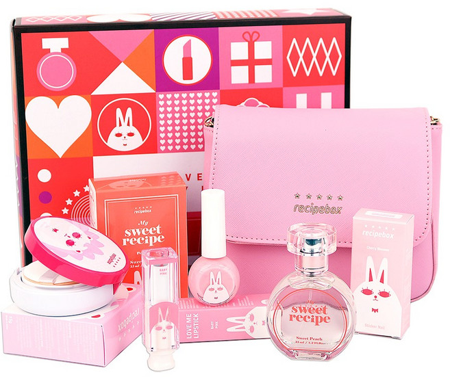 레시피박스 어린이 화장품 선물세트 체리블라썸 A, 체리블라썸 선물세트 A/립스틱-베이비핑크, 1개