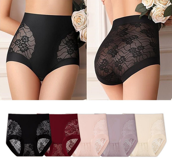 PARANKC 하이웨스트 뱃살보정 레이스 여성팬티 5종세트