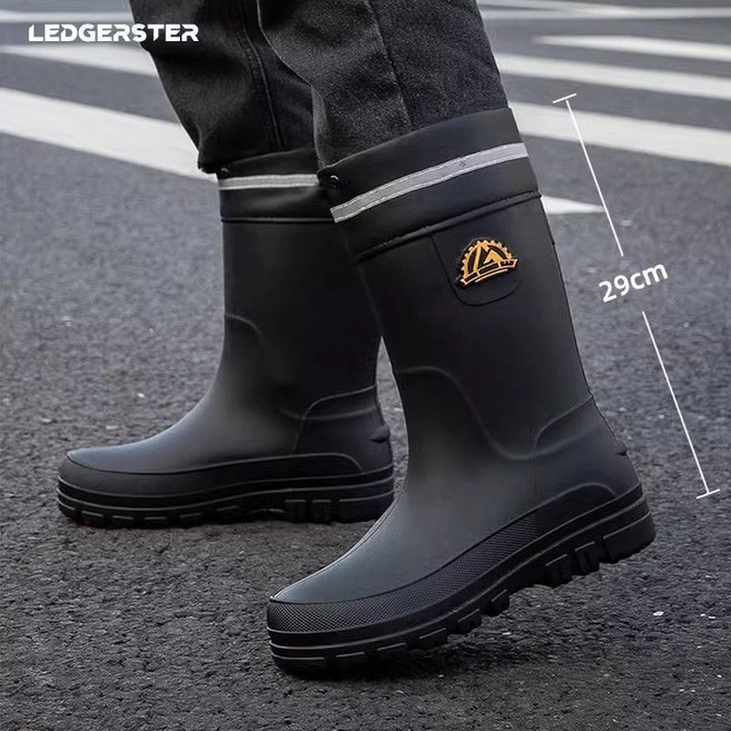 LEDGERSTER 男女中筒防水防滑耐磨雨靴 橡膠釣魚廚房工作膠鞋