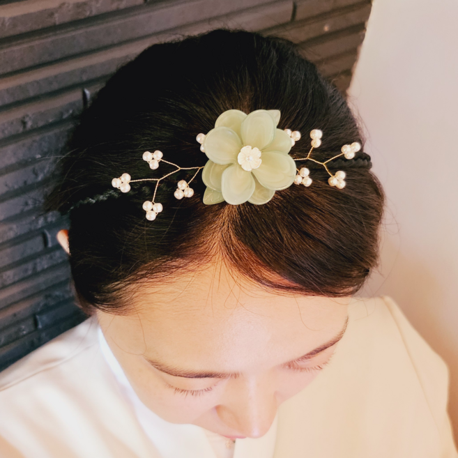 BEEU 비유 해당화 한복 댕기머리띠 / 명절 설 추석 돌잔치 결혼식 예식 국악 여성 여아 성인 한복 머리띠 머리장식 장신구 헤어장식 헤어악세사리 헤어액세서리