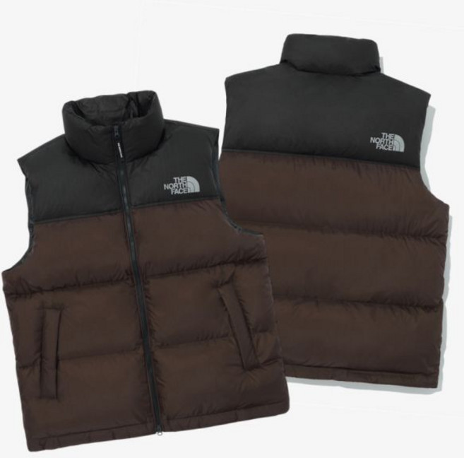 [매장판] 노스페이스 화이트라벨 패딩 눕시 조끼 노벨티 에어 다운 베스트 브라운 NV1D