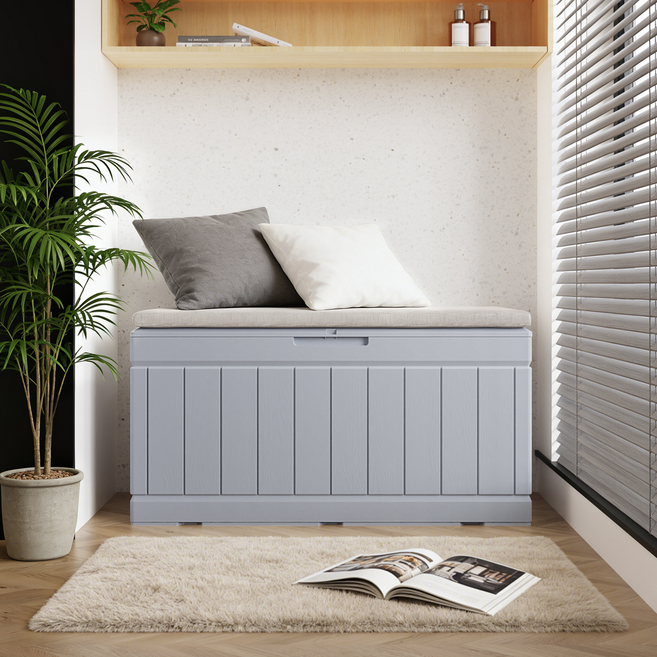 Homall 데크박스 실내 야외 캄핑 다용도 야외포관함 플라스틱 보관함 310L, 그레이, 1개