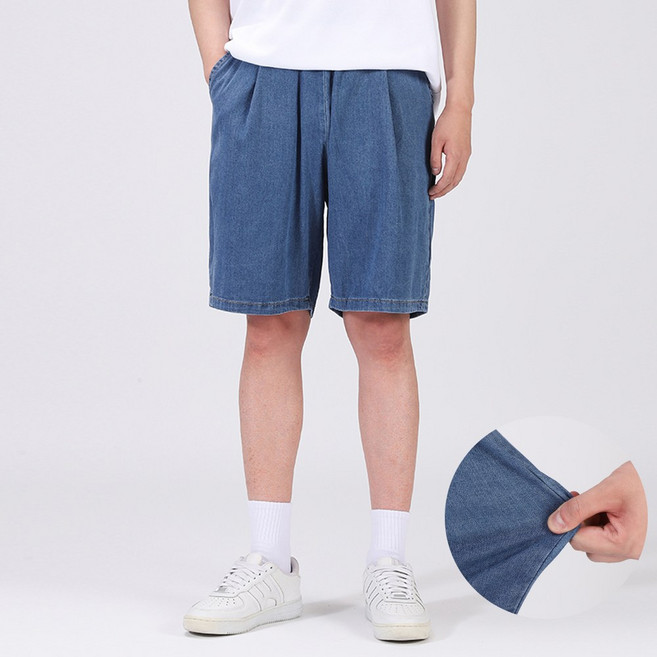후앙스 2기장 텐셀 스판 데님 반바지 GQCP-4801