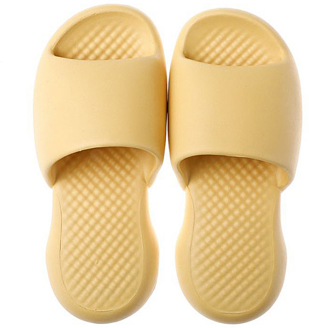 층간소음실내화 발편한 말랑쿠션슬리퍼 푹신한슬리퍼 무소음 실내용 거실 욕실 미끌림방지, 옐로우