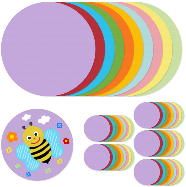 DIY모아 그리기 원형 종이 10색 칼라혼합 색지, 60개