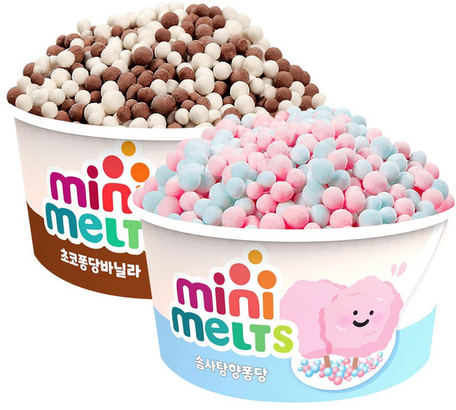 (m) 미니멜츠 구슬아이스크림 2종 30개(초코바닐라 15 솜사탕 15), 50g, 30개