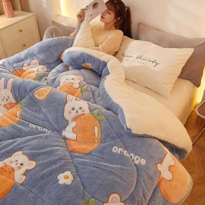 두꺼운 따뜻한 이불 홈 호텔 럭셔리 프린트 양털 담요 겨울 침구 이불, 05 QA7