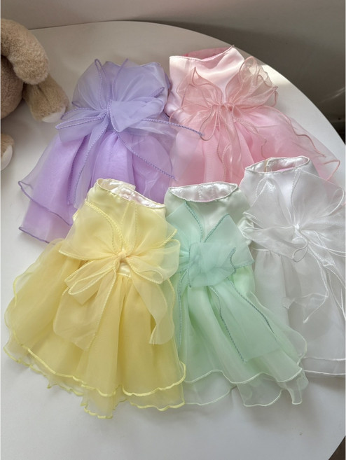 강아지옷 컬러 웨딩드레스 화동 스튜디오 촬영 셀프, 핑크, 1개