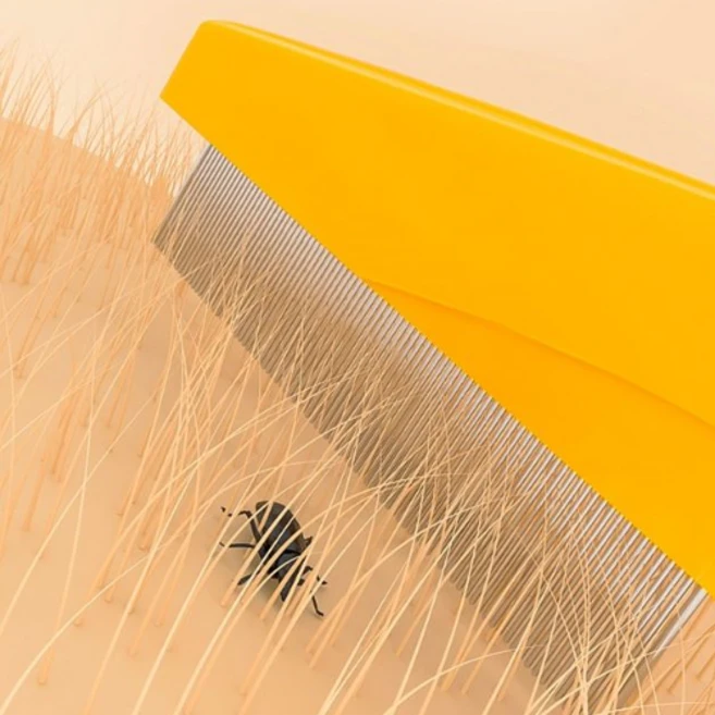 털청소 빗 대형 죽은 털 청소 동물이 안다치는 둥근 빗살 애완 진드기 벼룩, 1개 - 쿠팡