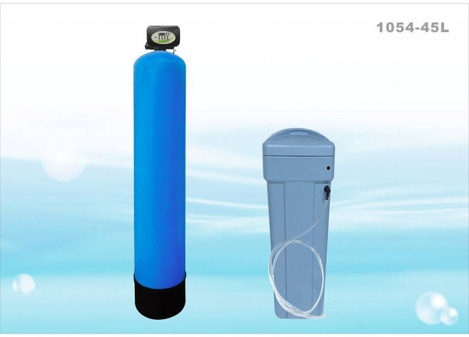 ADD-45全自動樹脂軟化器軟水器 1054-45L (含鹽桶) 附一包鹽錠, 進出口:3/4"(6分)NPT外牙