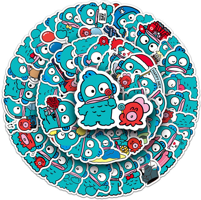 문구보따리 한교동 라부부 스티커 다꾸 스티커 50장세트 이치고신문 미니스티커, 1세트, 50매