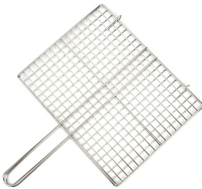 연탄불고기만드는석쇠 직화숯불구이용석쇠 생선굽는손잡이석쇠 닭발굽는사각석쇠, 사이즈, 1개