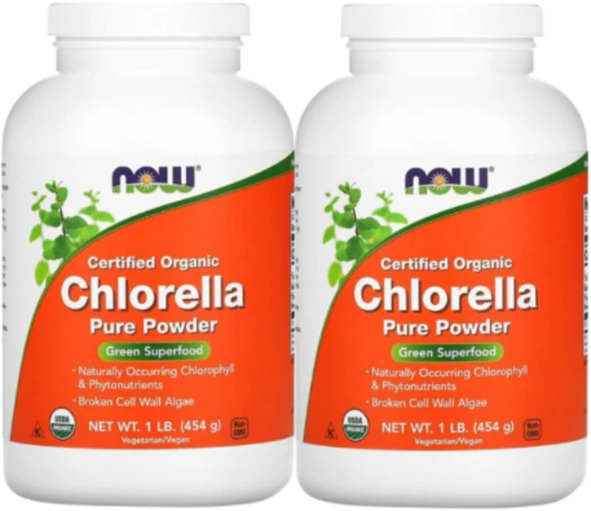 1+1 나우 푸드 유기농 인증 클로렐라 퓨어 파우더 454g, 2개 - 쿠팡