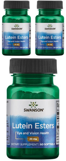 斯旺森Swanson 酯化型葉黃素膠囊 20mg, 60粒, 3個