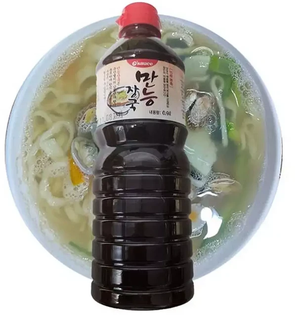 만능장국 소스 농충액-0.9L( 업소전문용)잔치국수육수 멸치 김치찌개 된장찌개 전골 나물무침간장 각종 양, 1개, 900ml, 비브랜드