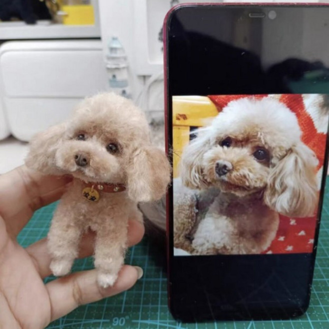 강아지 1대1 제작 인형 맞춤 사진 수공예 완제품 생일 선물, 1개, 주문 후 사진을 보내주세요 (실물 맞춤제작), 1cm