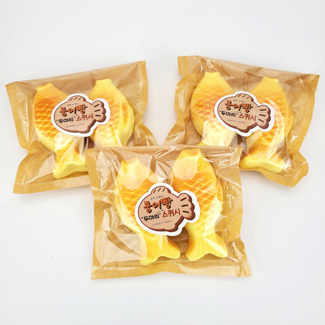 두마리 붕어빵 말랑이 빵 말랑이세트 스퀴, 두마리붕어빵, 3세트