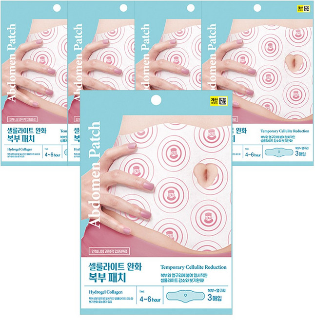 팩미인 셀룰라이트 완화 복부패치 5팩 (15매입), 5개, 3개입