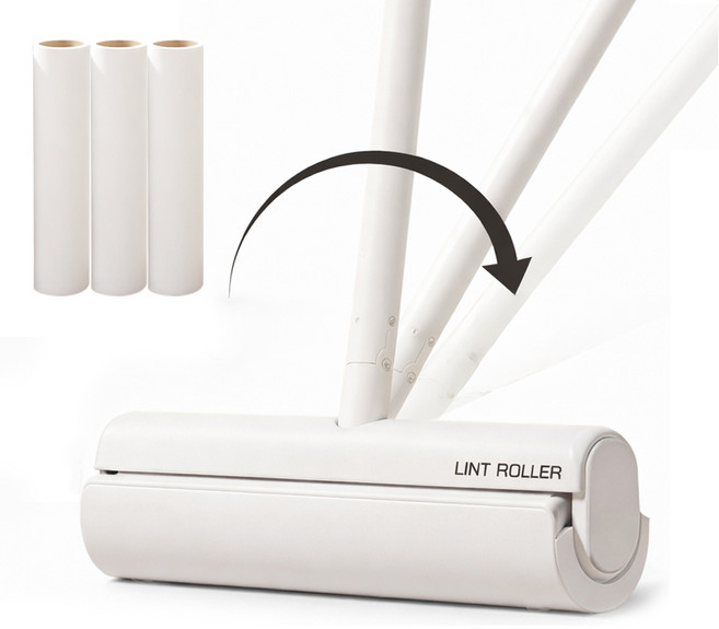 메리달 와이드핏 24cm 돌돌이 밀대 회전 테이프클리너 롱핸들, 1세트