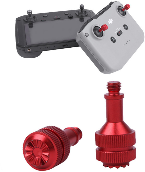 DJI RC-N1/N2/N3 구형 RCPRO 전용 알루미늄 합금 조종기 조이스틱 팁 (레드/블랙), 1개, (미니2) 조이스틱팁(레드)