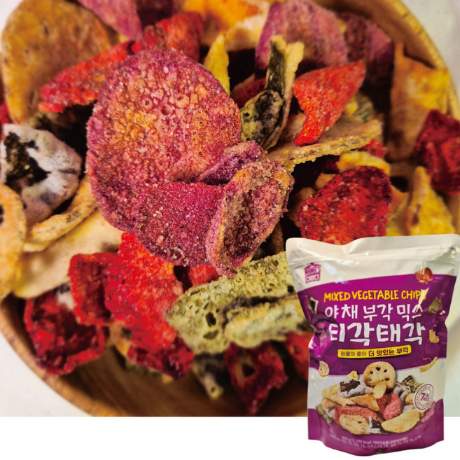 야채부각믹스 티각태각 코스트코 야채튀각 김부각 +(초코 크리스피증정), 1개, 450g