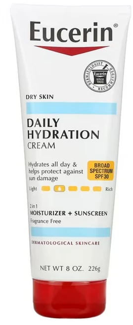 [유세린] 건성 자외선 차단제 SPF30 보습 무향 Daily hydration Cream 226g, 1개 - 쿠팡