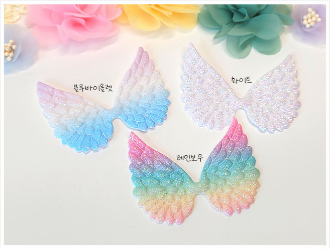 천사날개초음파장식 천사날개장식 글리터날개초음파 굿즈장식 응원봉장식, 10개, 화이트 1