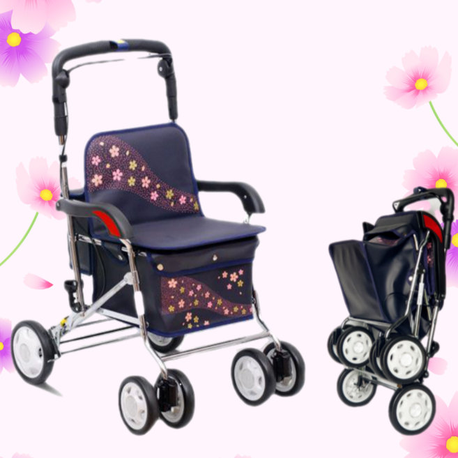 꽃잎 보행기 어르신 보행보조기 노인보행기, 1개