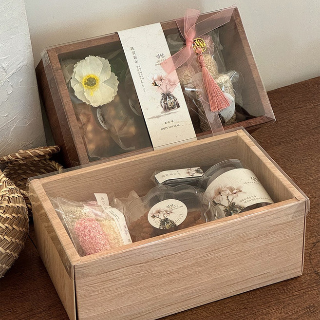 핸즈픽 우드 창상자 설날 선물포장 과일 답례품 쿠키 디저트 박스 나무 케이스, 10개, 우드 창상자_자단