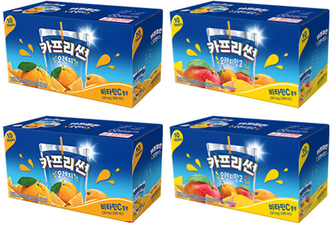 카프리썬 오렌지 200ml 10입 2개 + 오렌지망고 200ml 10입 2개 (총 40개), 카프리썬 오렌지 200ml, 10입 , 2개 + 오렌지