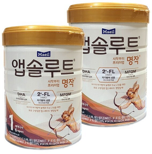매일유업 앱솔루트 명작 2FL 분유, 800g, 2개