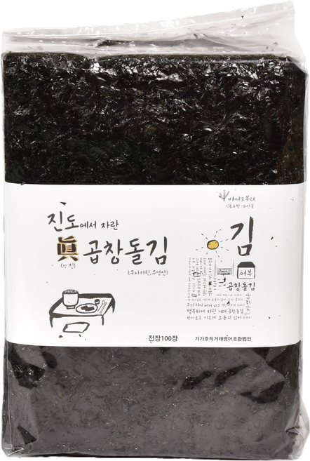 가가호직거래 진도 진짜 곱창돌김100% 무사카린 무염산 특품, 400g, 1개