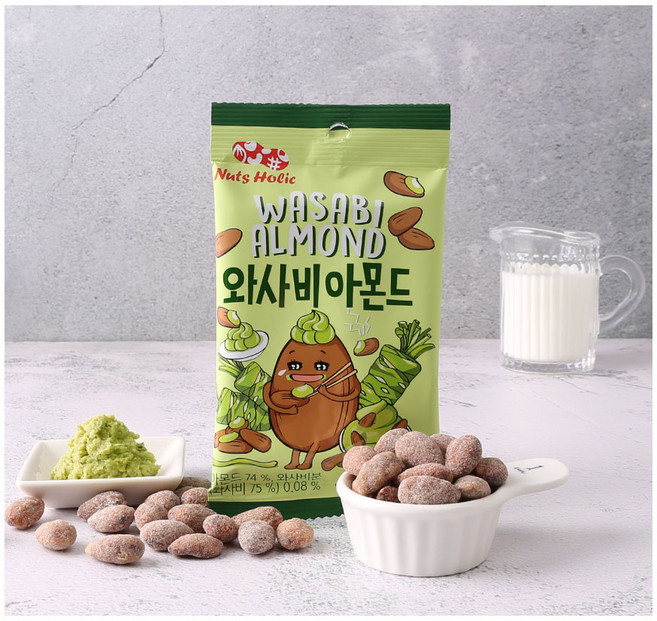 HALAL 넛츠홀릭 와사비 아몬드 할랄 30g 8개 소비기한 26년6월5일, 1개