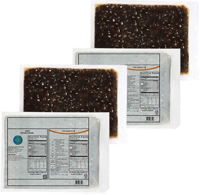 [묶음판매] 아임요 냉동 이지 타피오카펄 블랙펄 버블티재료 즉석벌 버블티 밀크티 공차펄, 600g, 1개입, 2개