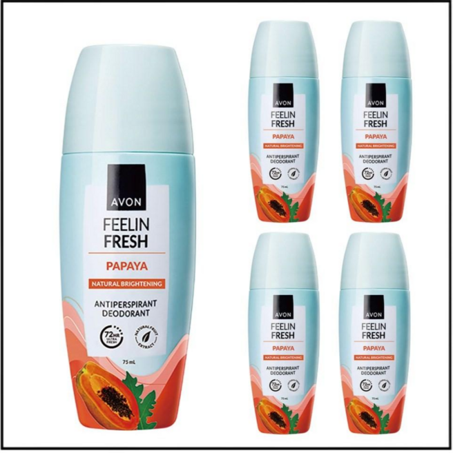 AVON 雅芳 Feelin Fresh Papaya 體香劑 天然嫩膚, 5個, 75ml