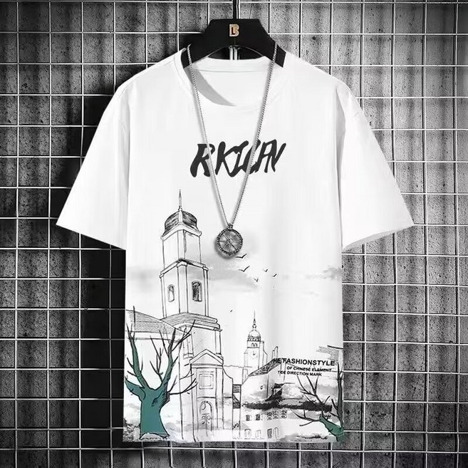 冰絲短袖T恤 大尺碼M-8XL 男女款透氣速乾上衣, 白色243,3XL