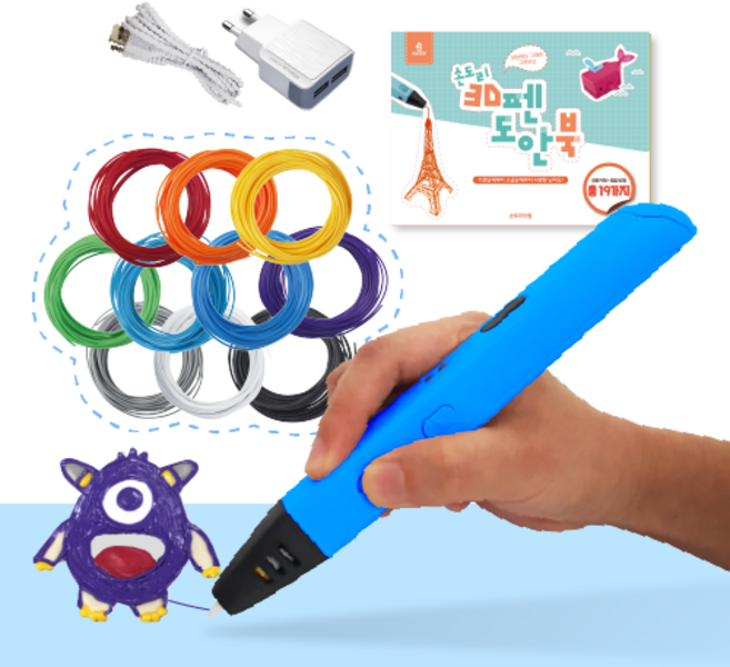 니즈 손도리 3D펜 일반패키지 RP600A, 필라멘트 패키지1(파랑)