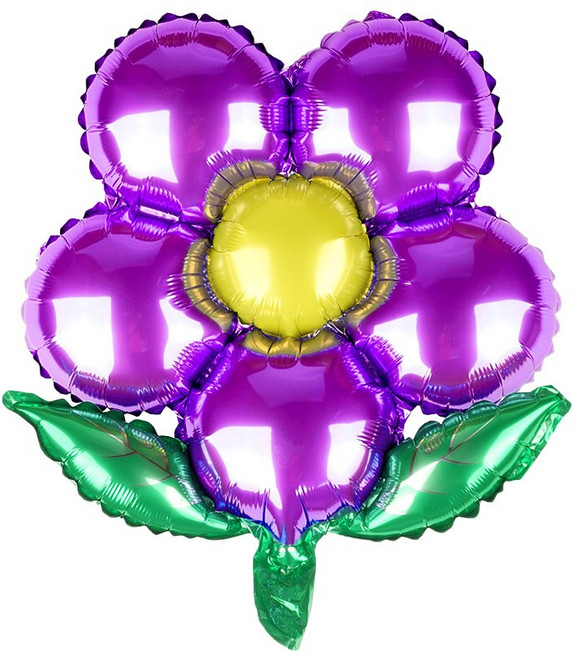 파티짱 잎사귀 5잎 꽃풍선 생일 파티 호일 은박 풍선, 퍼플