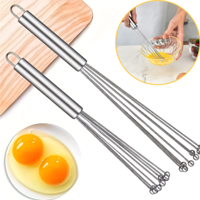쿠코아 청소하기 간편한 스테인리스 거품기 계란 휘핑기, 1개, 실버
