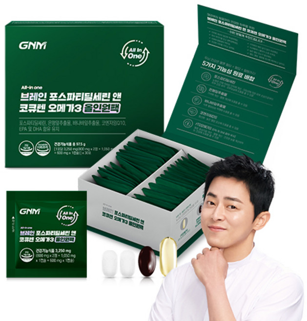 자연의품격 올인원 브레인 포스파티딜세린 앤 코큐텐 오메가3 올인원팩, 30회분, 1개