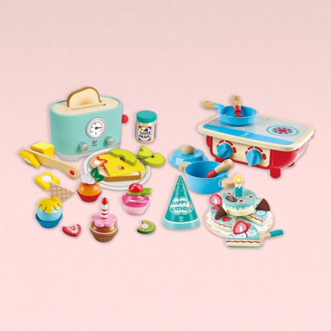 [하페] 소꿉놀이4종(31572set) 어린이 소근육발달 원목 역할 주방놀이 장난감