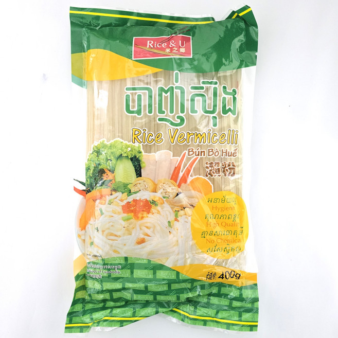 캄보디아 쌀국수 건면 rice vermicelli Bun Bo Hue worldfood, 1개, 400g