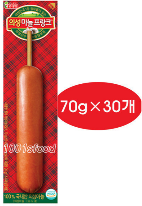 롯데 의성마늘 프랑크, 70g, 30개