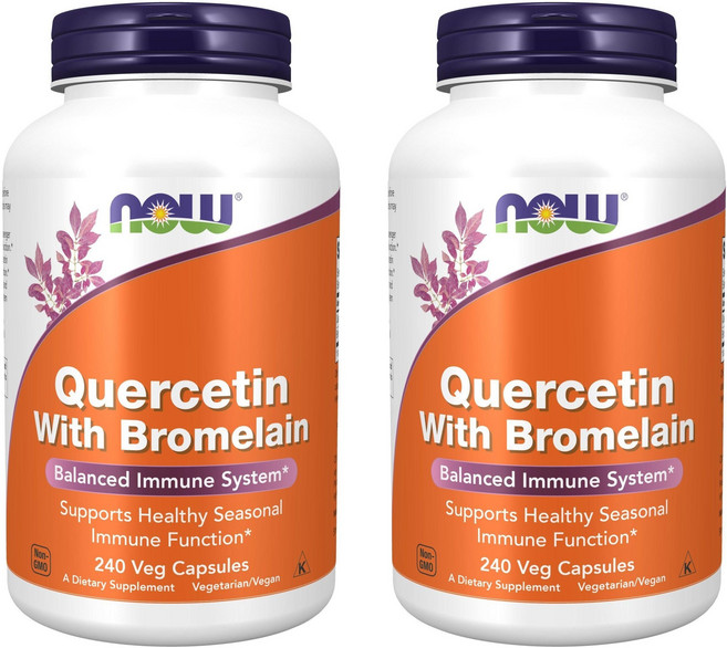 NOW Foods 鳳梨酵素槲皮素素食膠囊, 240顆, 2罐