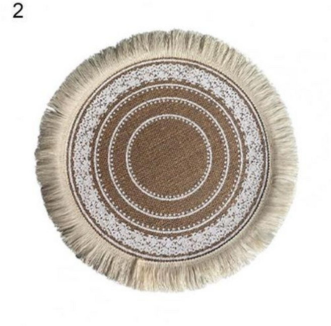 크리 에이 티브 황마 Placemats 코튼 브레이드 코스터 등나무 테이블 플레이스 매트 단열 미끄럼 방지 빨 컵 장식, 7