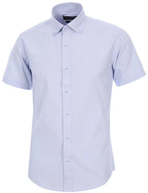 로베르타디까메리노 남성용 TC 잔체크 버튼다운 슬림핏 블루 반소매 셔츠 RN2-452-2