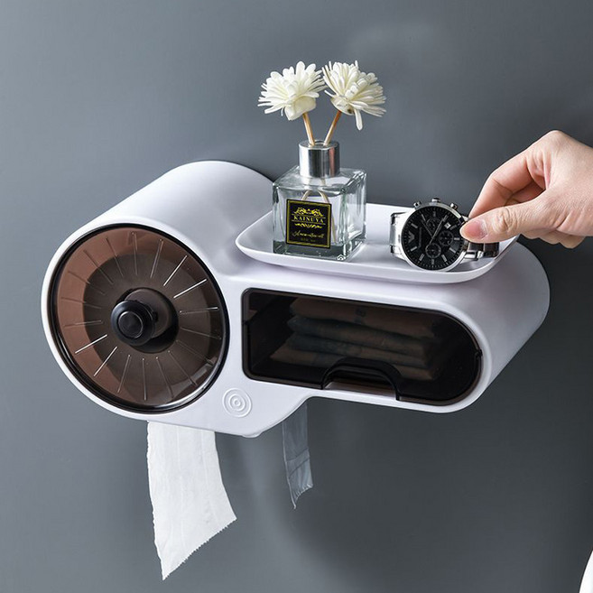 시우리빙 멀티 방수 휴지케이스 화장실 휴지걸이, 1개