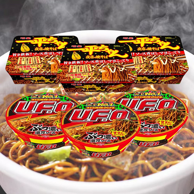 닛신 UFO 오리지널(128g) 잇페이 3+3세트 야키소바 일본 소바 잇페이짱, 1세트